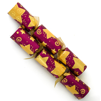 Burgundy and Gold Large Catering Crackers -  Box of 50