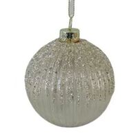 Champagne Clear  with Glitter 8cm Bauble