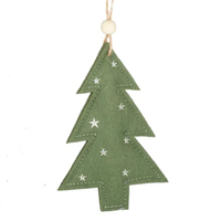 Hanging Fabric Trees with Stars Christmas Decorations  