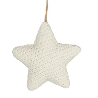 Natural Woven Fabric Star 11cm
