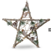 Snow Dusted Spruce Conifer 10 LED Star 48cm