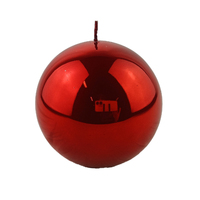Red Metallic Matte Ball Candle 10cm