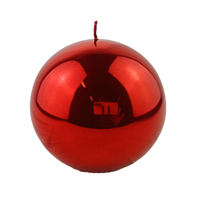 Red Metallic Matte Ball Candle 12cm