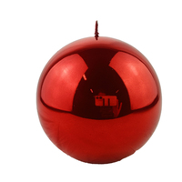 Red Metallic Matte Ball  Candle 15cm