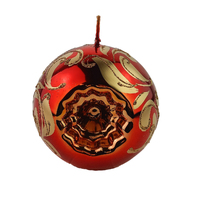 Red  Metallic /Gold Reflector Candle 10cm