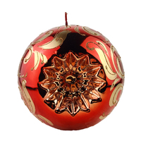 Red  Metallic /Gold Reflector Candle 15cm