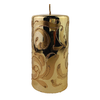 Gold  Metallic and Gold Florentino Pillar Candle