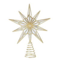 10 Point Mirrored Gold Christmas Tree Topper 31cm