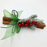 Decorative Scented Cinnamon Sticks with Green Ribbon and Berries