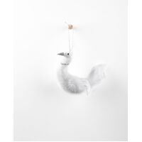Alaska White Swan with Silver Necklace 11cm