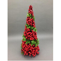 Red Berry with Leaf Tabletop Christmas Tree 50cm