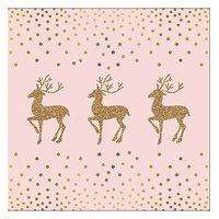 Deer and Dots Pink Luncheon - Disposal Napkin  20pc
