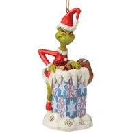 Grinch Climbing in a Chimney Christmas Hanging Decoration 12cm