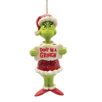 Don't Be A Grinch Christmas Hanging Decoration 12cm