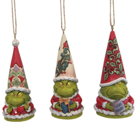 Grinch Gnome 3 pc Christmas Hanging Decoration  8cm