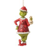 Grinch with Bag of Coal Christmas Hanging Decoration  12cm