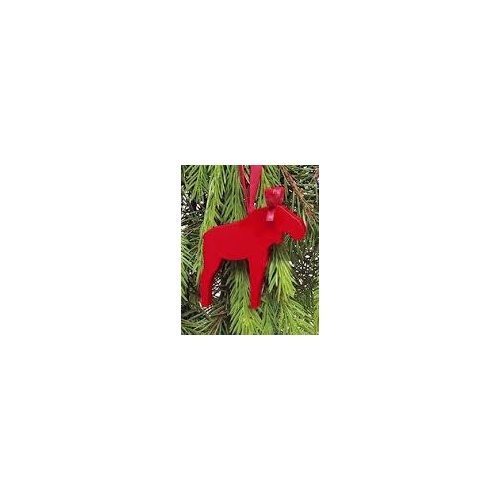 Red Wooden Hanging Moose 7.3 cm