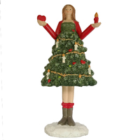 Lady in Christmas Tree with Red Jacket  22cm H