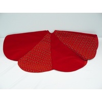 Red  Velvet Tree Skirt with Green Gold 120cm