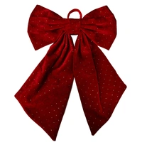 Red Velvet Bow with Gold Dot 40 x 65 cm