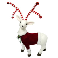 Standing White Deer with Stripe Antlers 60cm