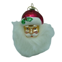 Santa with Soft Beard Christmas Tree Ornament 14cm