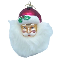 Santa with Soft Beard Christmas Tree Ornament 14cm