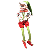 Green Hat Sitting Christmas Elf 45cm