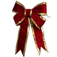 Red Velour with Gold Trim Bow 80L x 60W cm