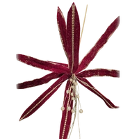 Modern Burgundy Christmas Flower Stem with Gold Detail