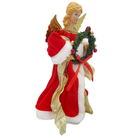 Red Gold Angel Tree Topper 30cm