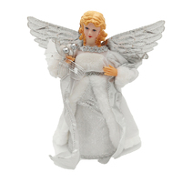 White Silver Angel Tree Topper 30cm