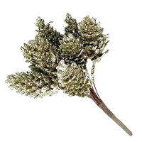10 Mini Glitter Silver  Gold Pinecones 13cm