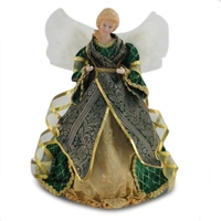 Green and Gold Christmas Tree Angel 40cm