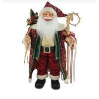Standing Red Gold and Green Santa 60cm