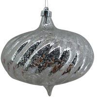 Silver Mercury Look Onion Christmas Decoration 20cm