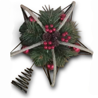 Pine Berry Metal Christmas Tree Topper 31cm