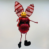 Red Mr. Bee Hanging Decoration 20CM H