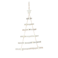 Hanging  Twig Rope Ladder Tree with Stars  70x40cm