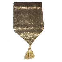 Sequined Gold Table Runner