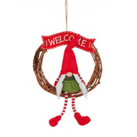 Girl Gnome with Braids Wreath 36cm