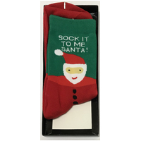 Sock it to me Boxed Santa Socks