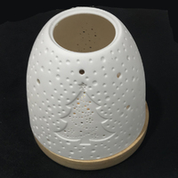 Ceramic Tealight - ChristmasTree with Wooden base