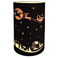 Ceramic Tealight - Elegance tall with Santa pattern