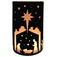 Ceramic Tealight - Elegance tall with Nativity Scene