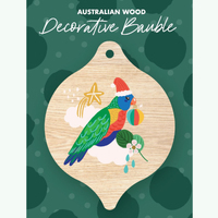 Timber Australian Lorikeet Bauble Hanging Decoration