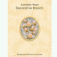 Timber Australian Bush Toned Banksia Brooch