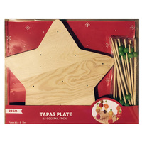 Christmas Star Tapas Plate  Green  Stick