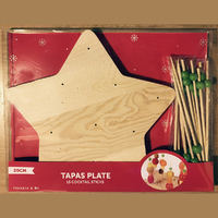 Christmas Star Tapas Plate  Green  Stick