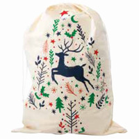 Christmas Motif Cotton Santa Sack